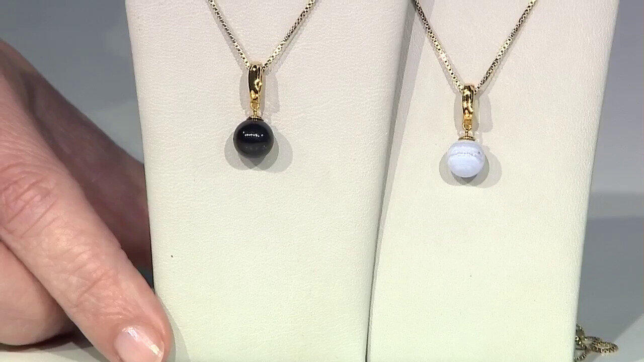 Video Ciondolo in argento con Agata Lace Blu