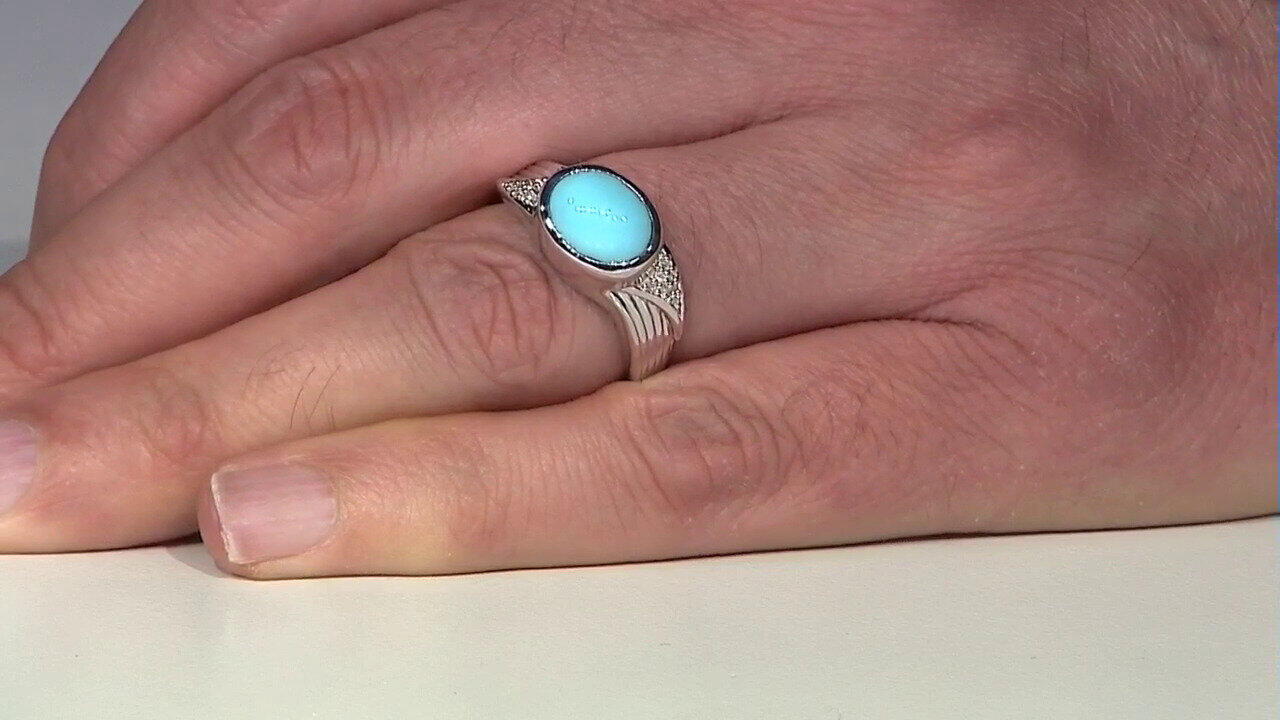 Video Zilveren ring met een Sleeping Beauty Turkoois