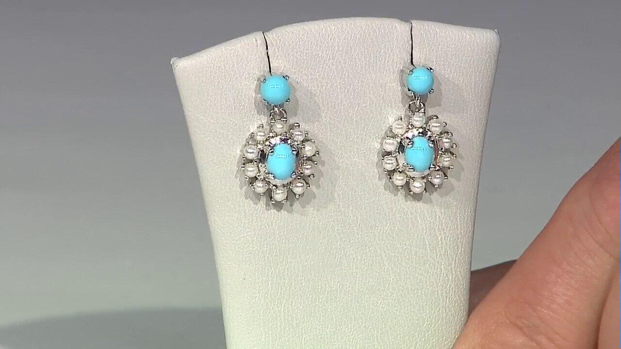 Video Boucles d'oreilles en argent et Turquoise Sleeping Beauty