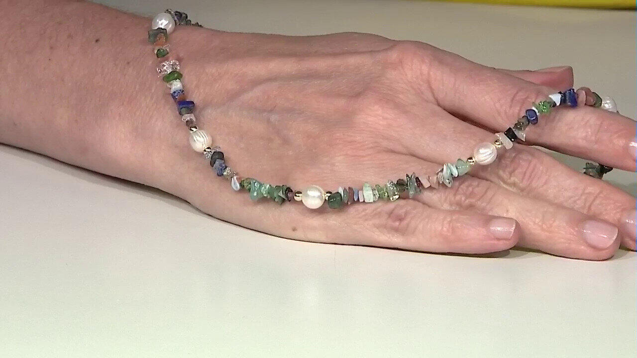 Video Collier en argent et Perle blanche de culture d'eau douce (Riya)