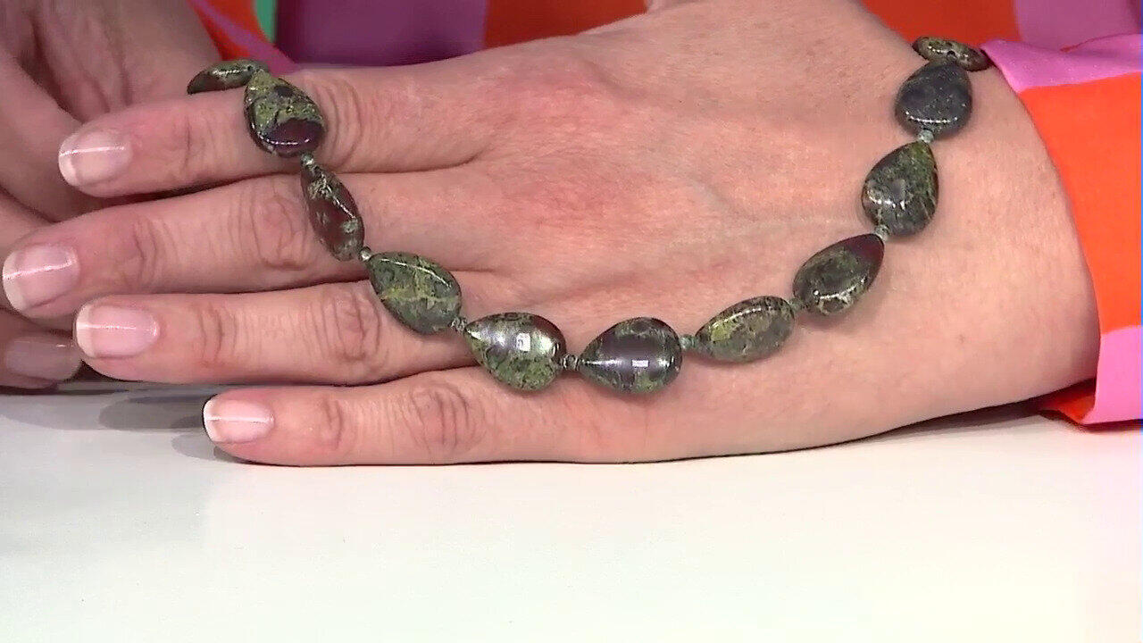Video Collana in argento con Diaspro Sangue di Drago