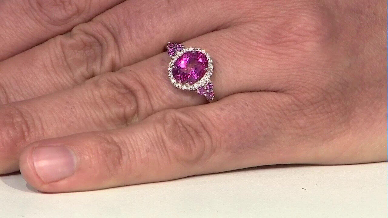 Video Anello in argento con Topazio Rosa