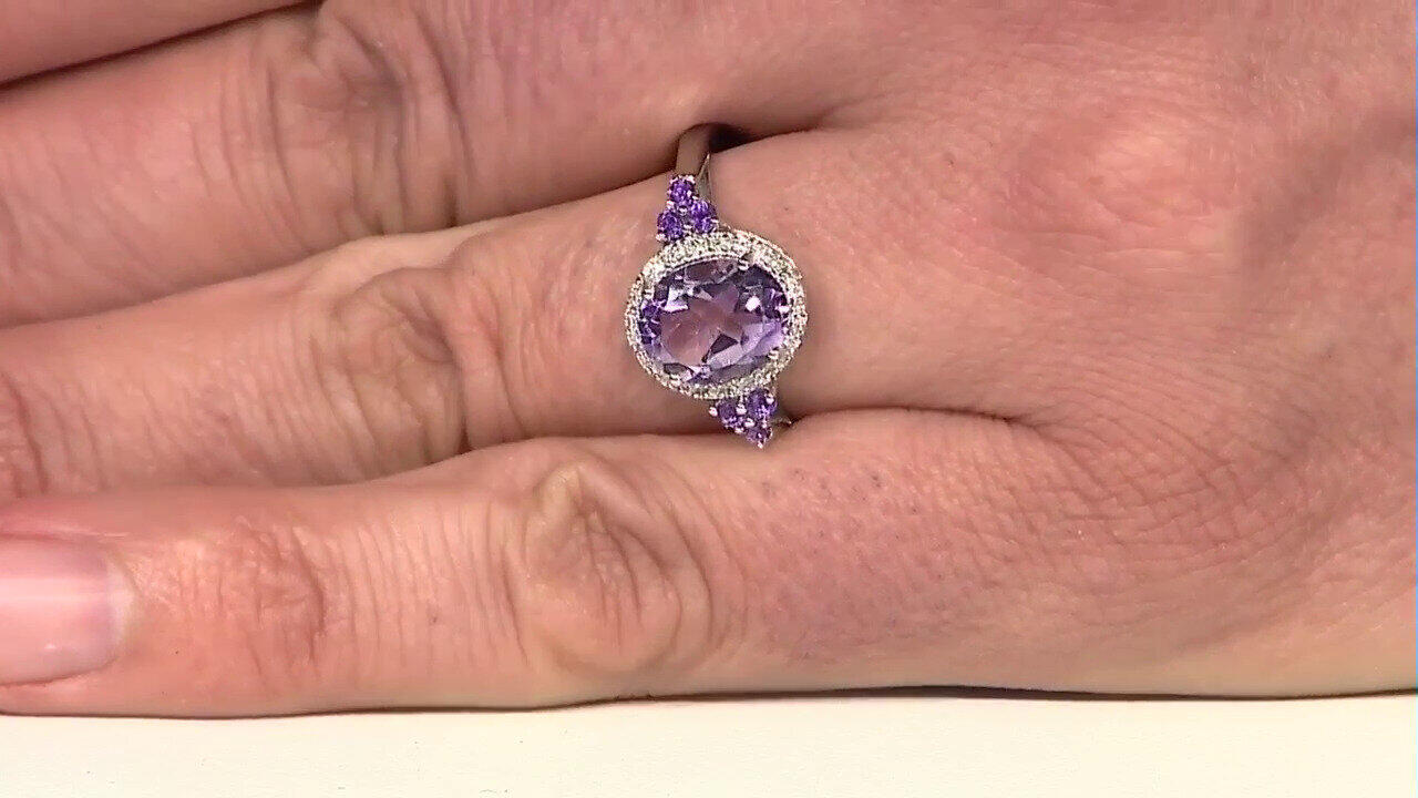 Video Anello in argento con Ametista Rose de France