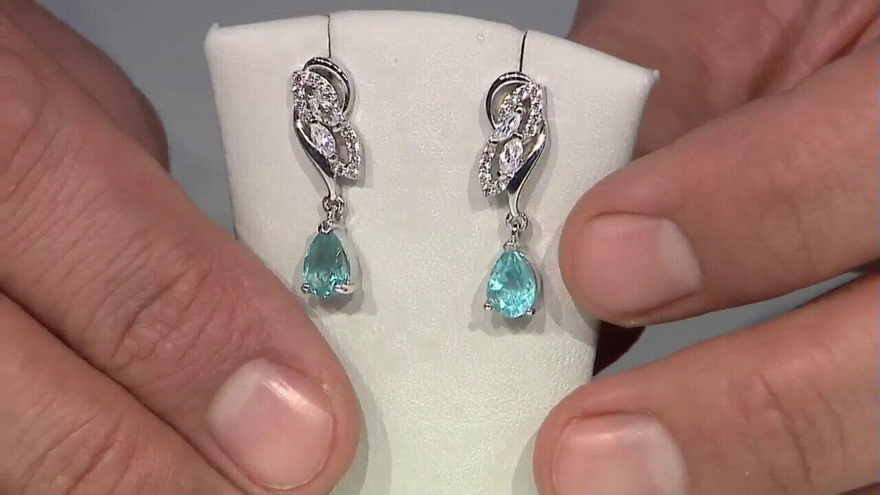 Video Pendientes en plata con Apatita azul