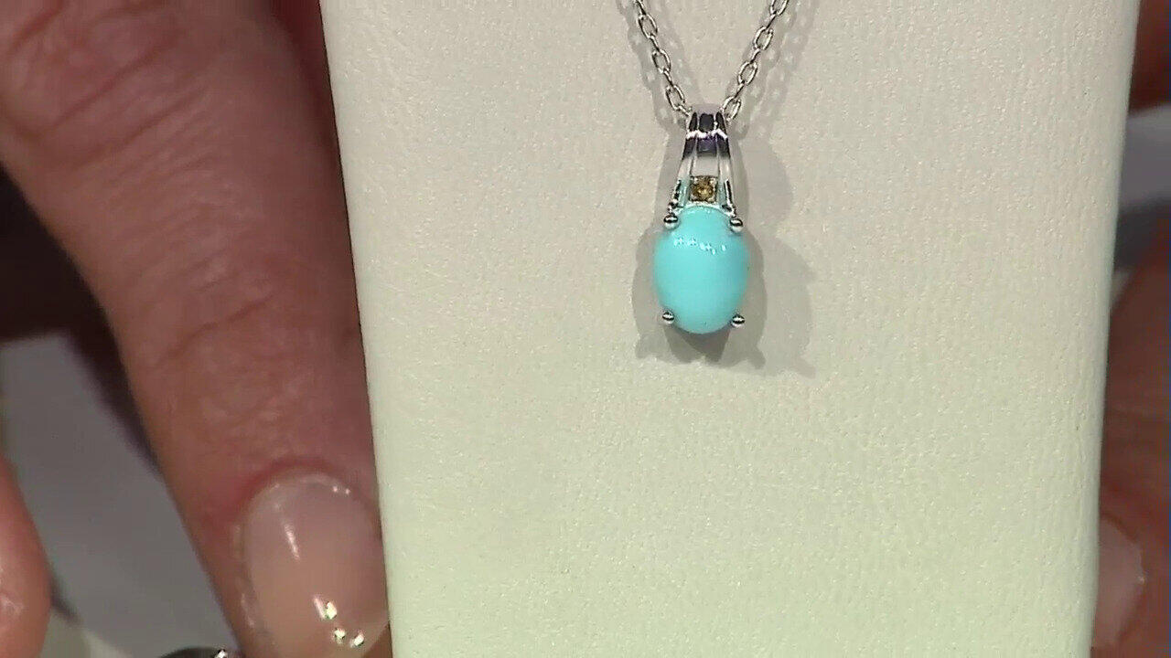 Video Collar en plata con Turquesa bella durmiente