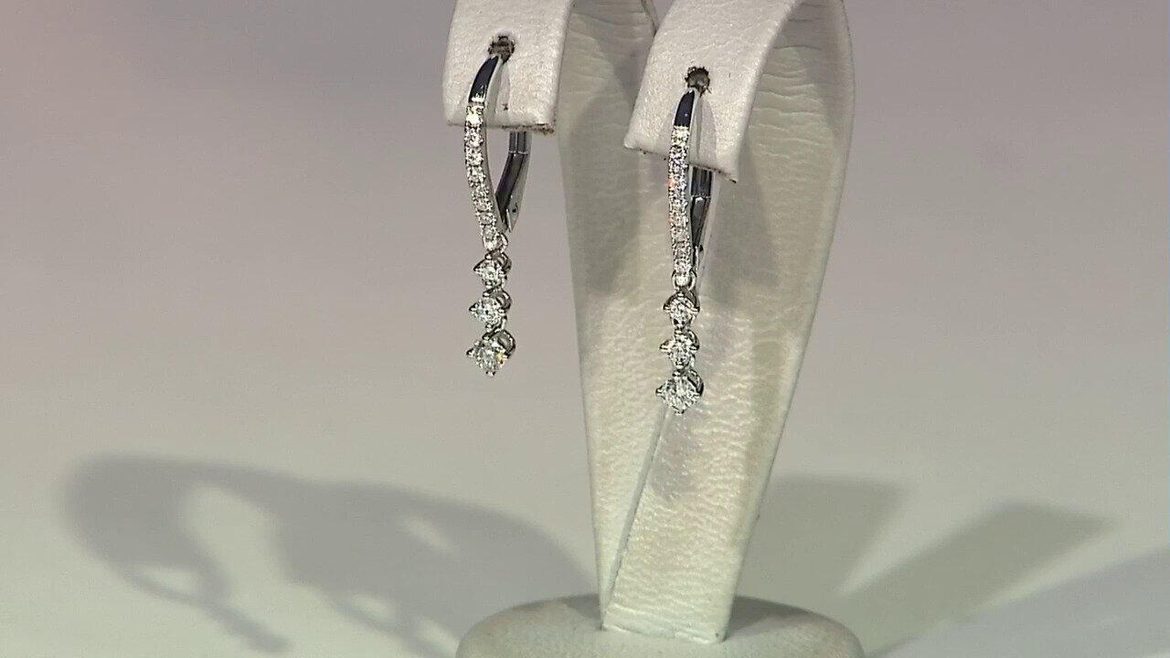 Video 14K I1 (H) Diamond Gold Earrings (CIRARI)