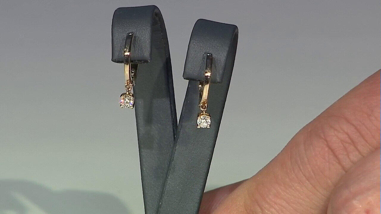 Video 14K I1 (H) Diamond Gold Earrings (CIRARI)