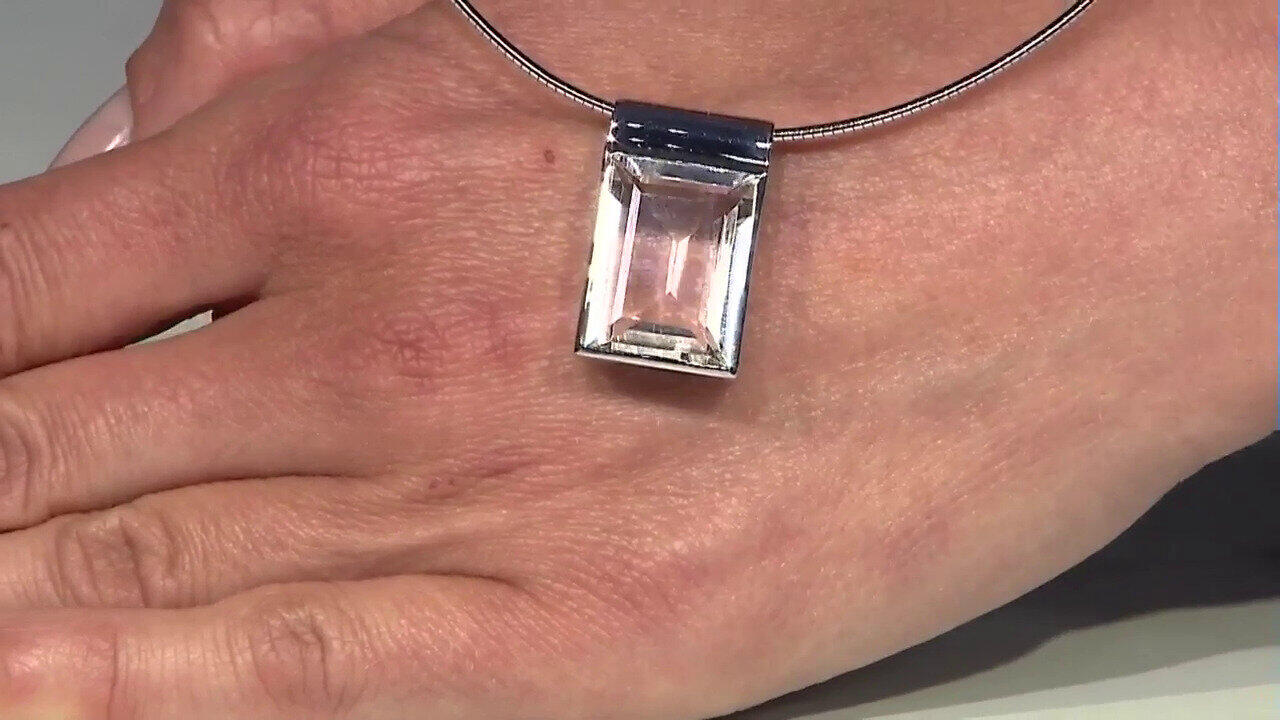 Video Colgante en plata con Cuarzo blanco (MONOSONO COLLECTION)
