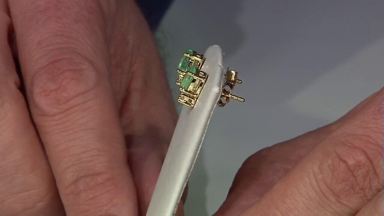 Video Russian Emerald Silver Earrings