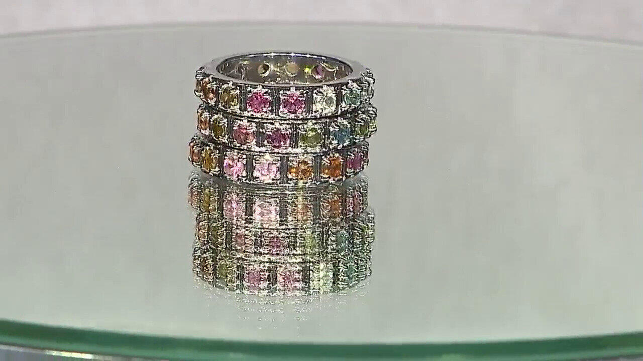 Video Fancy Tourmaline Silver Ring