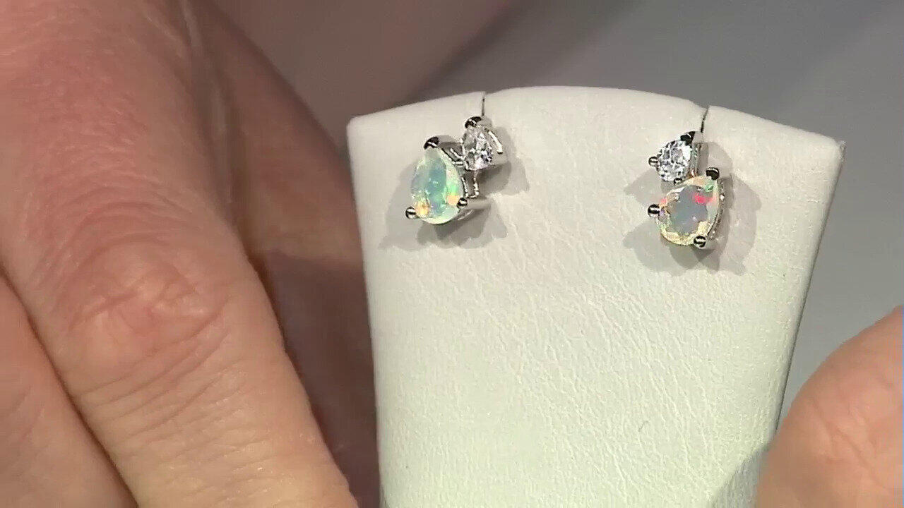 Video Welo Opal Silver Earrings
