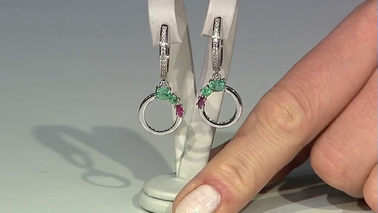 Video Orecchini in argento con Smeraldo Russo