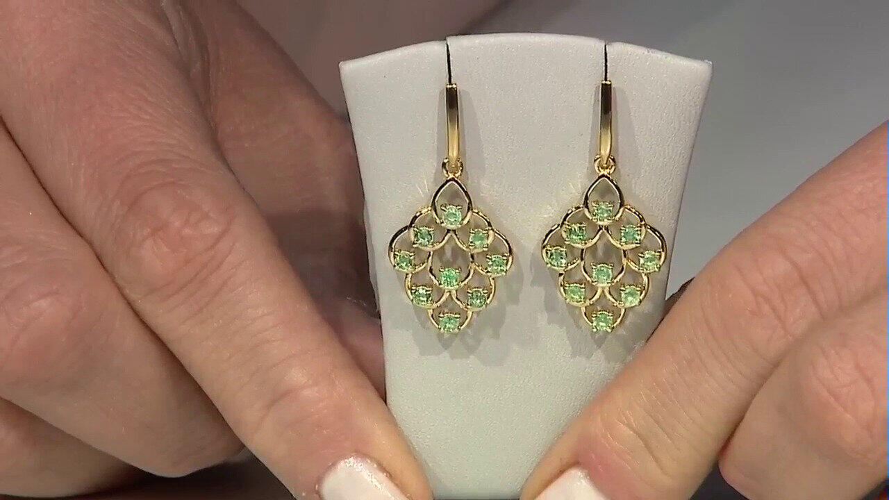 Video Russian Emerald Silver Earrings