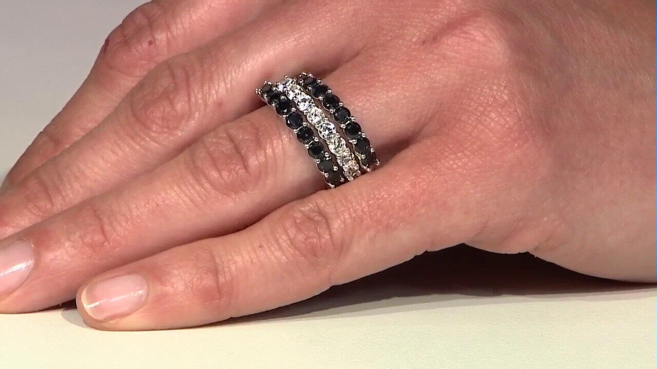 Video Anello in argento con Spinello Nero