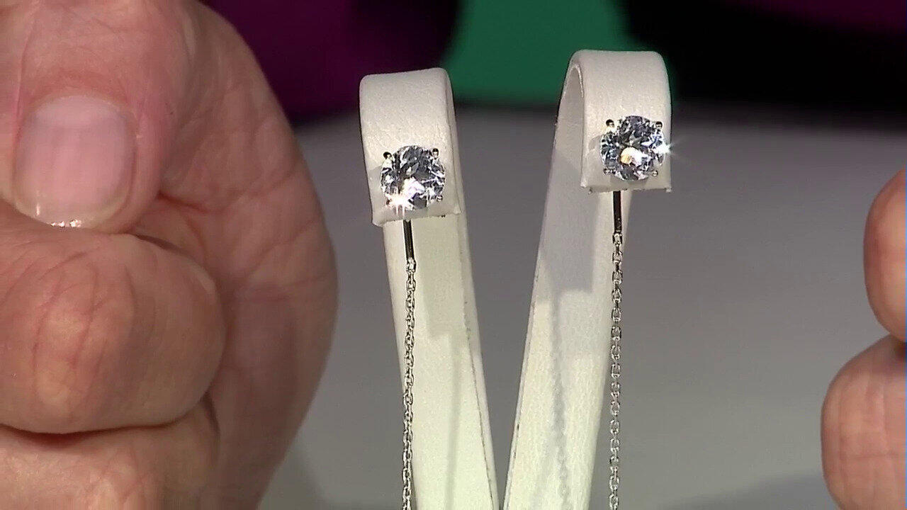 Video Orecchini in argento con Topazio Bianco