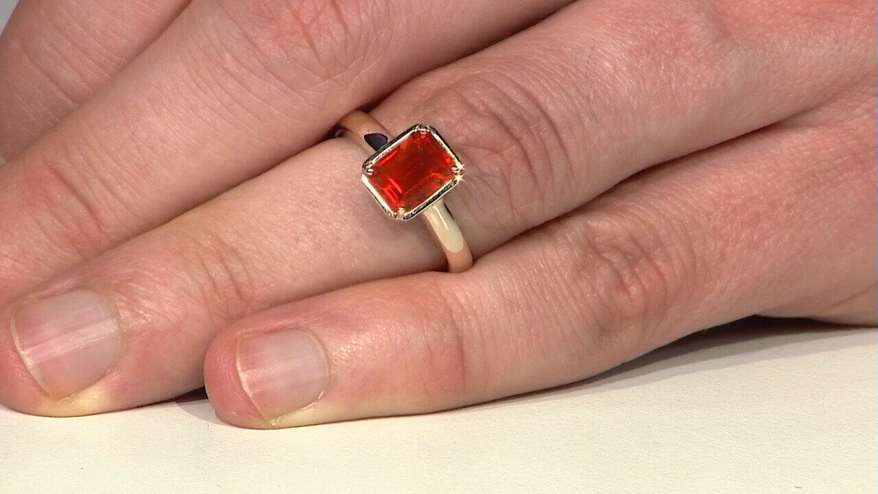 Video Bague en or et Opale de feu mexicaine AAA