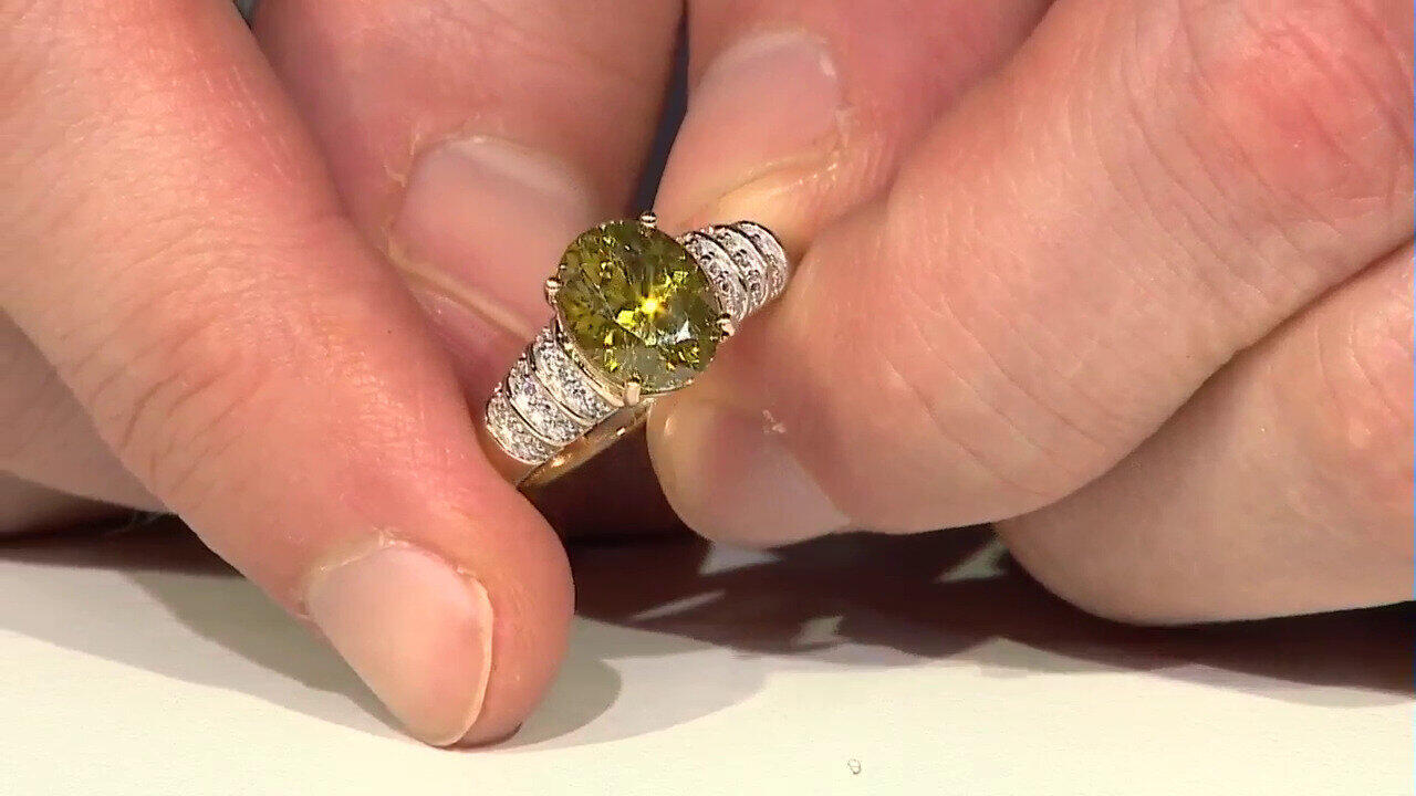 Video Anello in oro con Sfalerite Bulgara