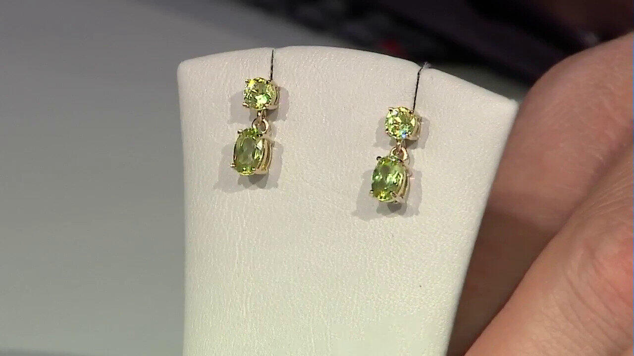 Video Boucles d'oreilles en or et Sphène de Capelinha