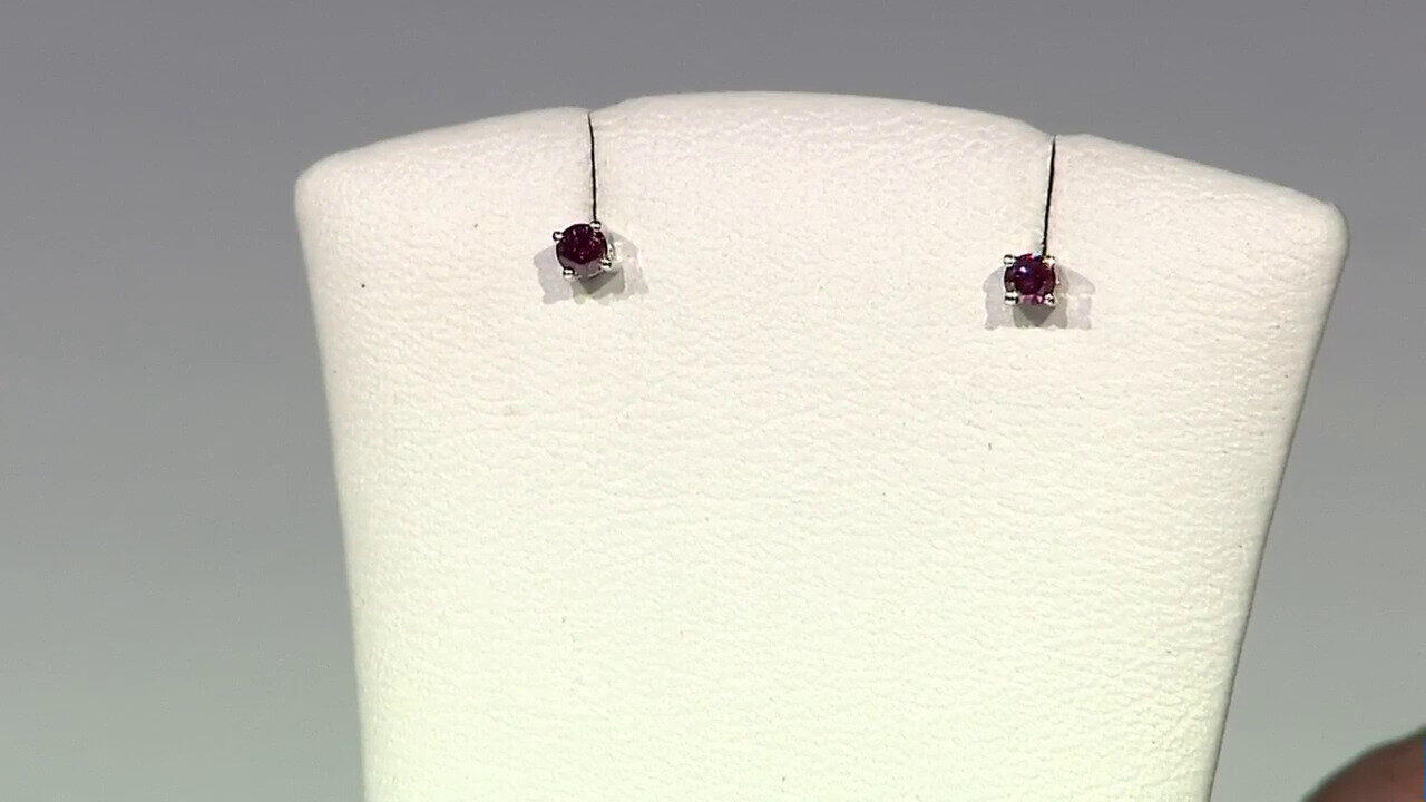 Video Orecchini in argento con Diamante Porpora I2