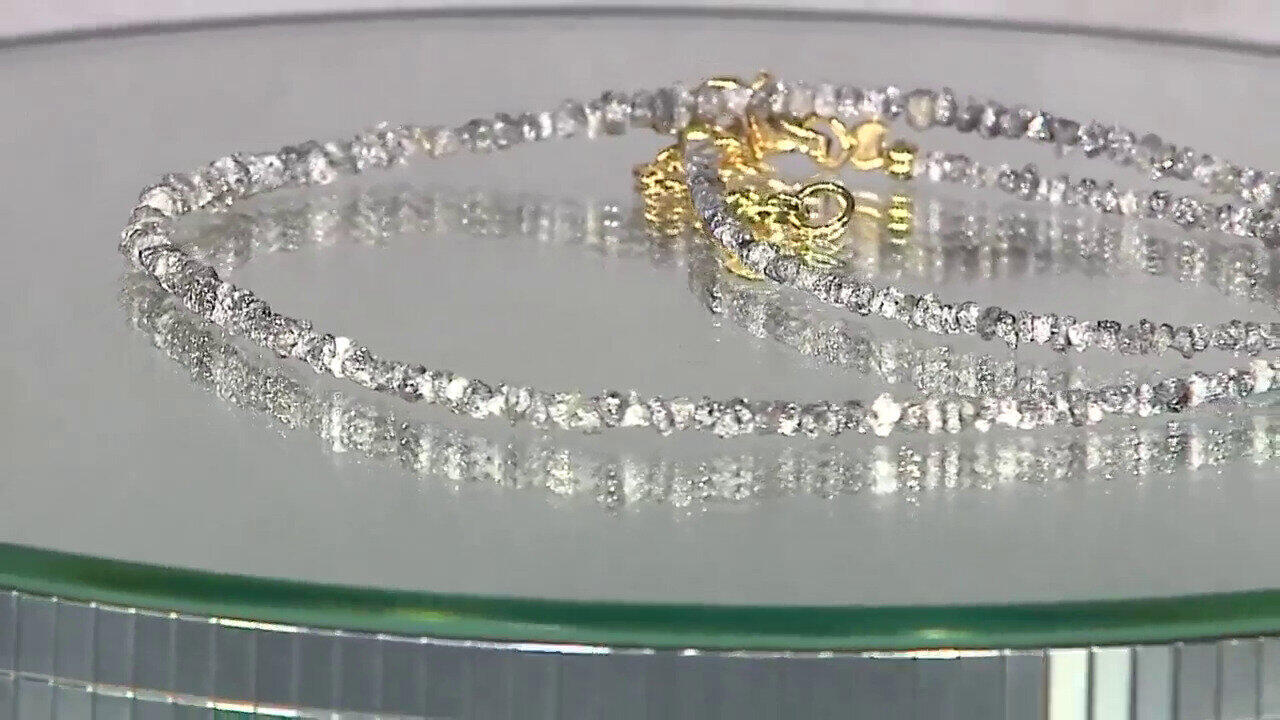 Video Silberfarbener Diamant-Silberhalskette