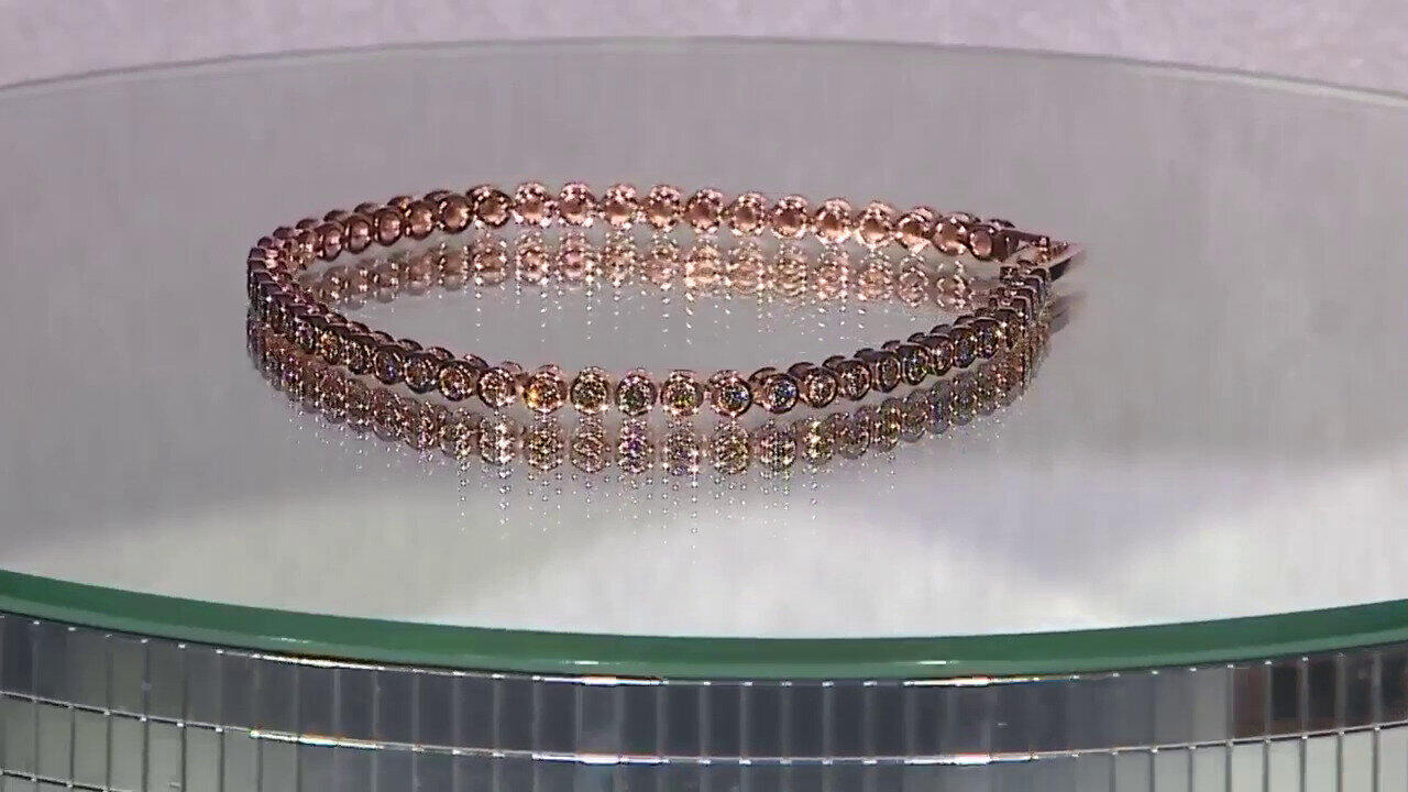 Video Gouden armband met SI1 Argyle Rose De France Diamanten (Annette)