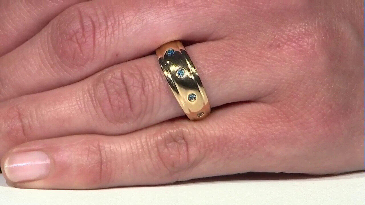 Video Anillo en plata con Diamante azul I2