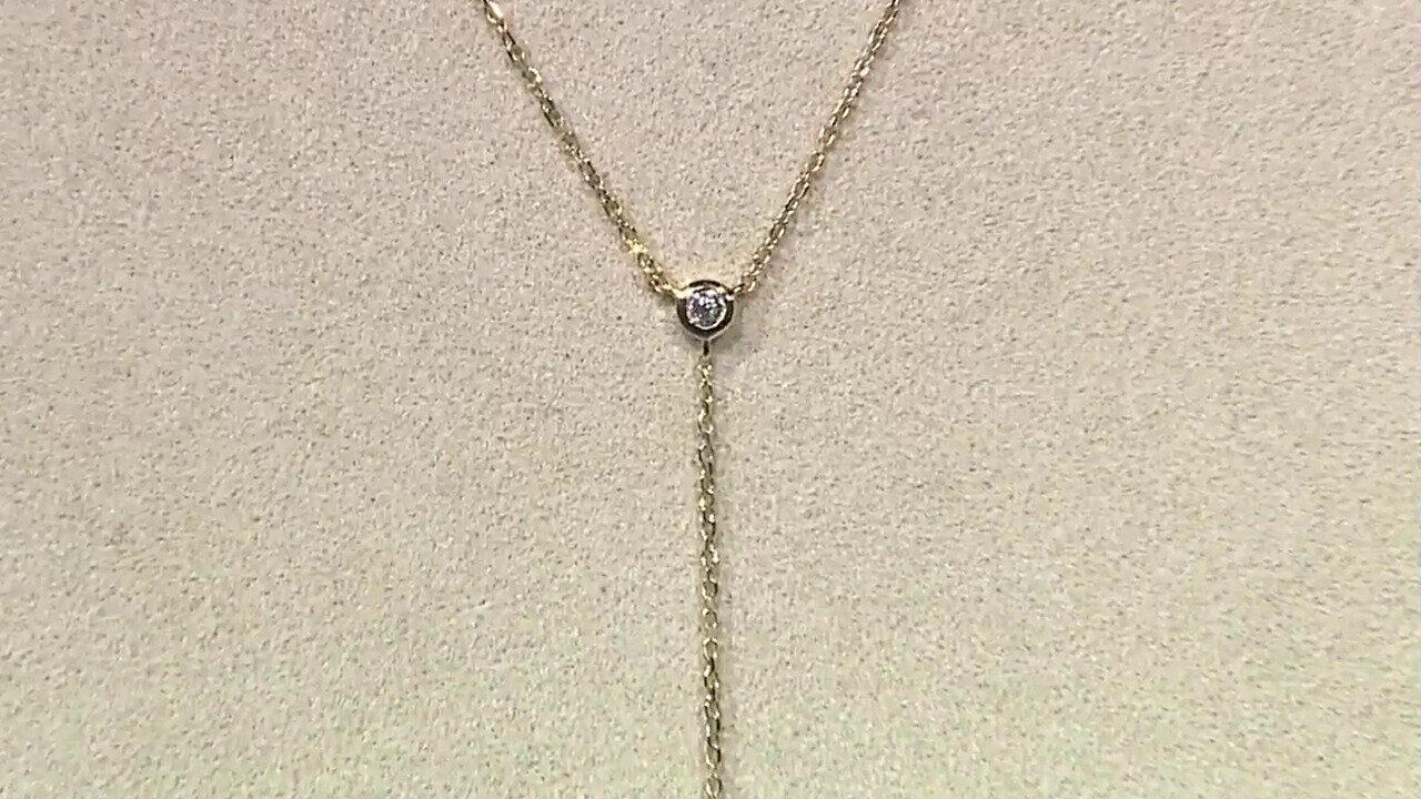 Video Collana in oro con Diamante blu cielo VS1