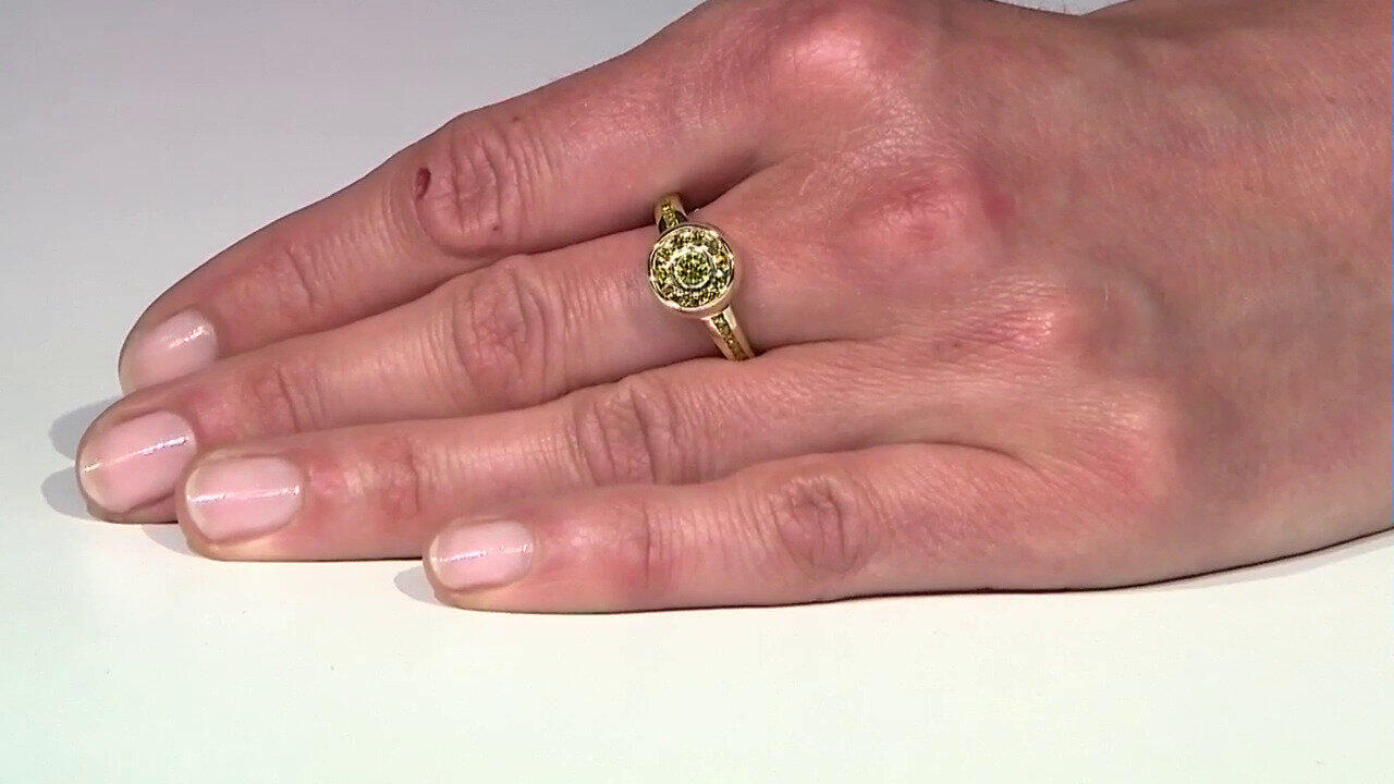Video Gouden ring met een gele VS1 diamant