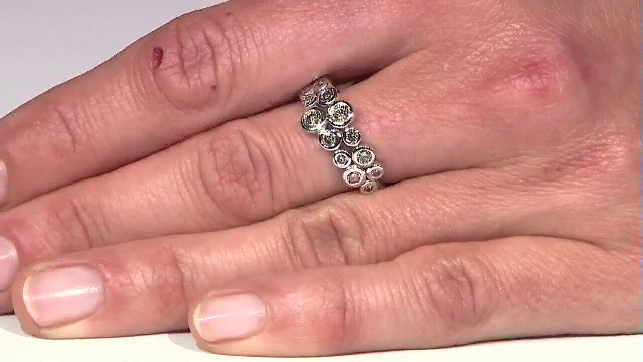 Video Anello in oro con Diamante Champagne VS1