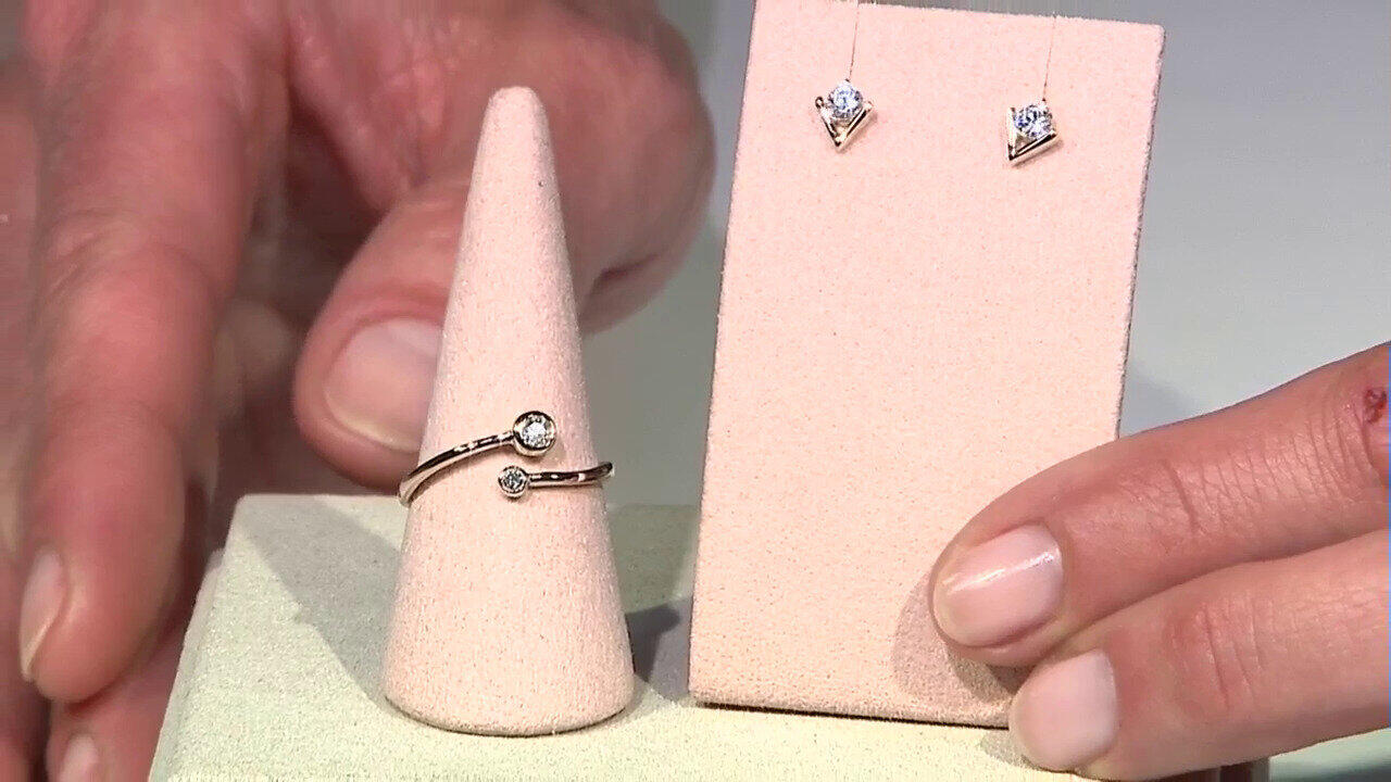Video Bague en or et Diamant VS1 champagne