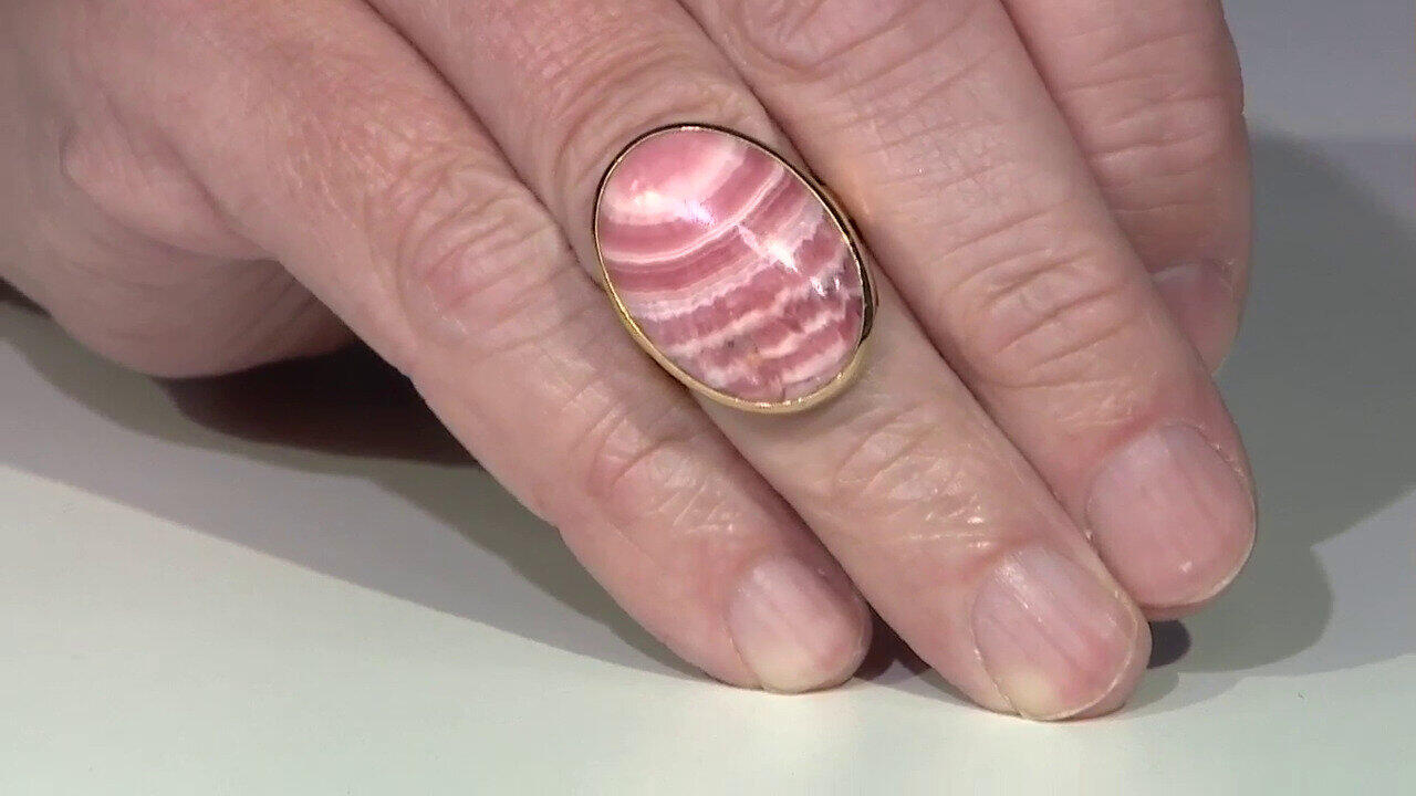 Video Anello in argento con Rodocrosite (Bali Barong)