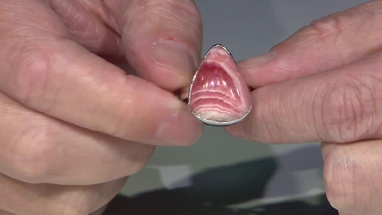 Video Anello in argento con Rodocrosite (Bali Barong)