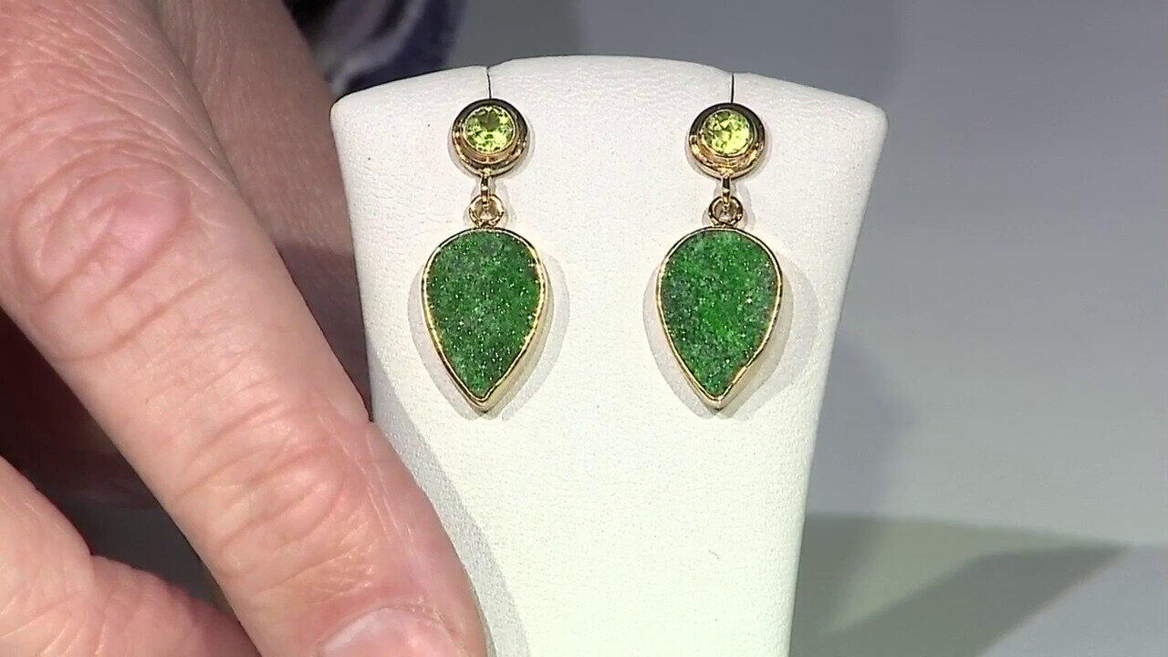 Video Orecchini in argento con Uvarovite