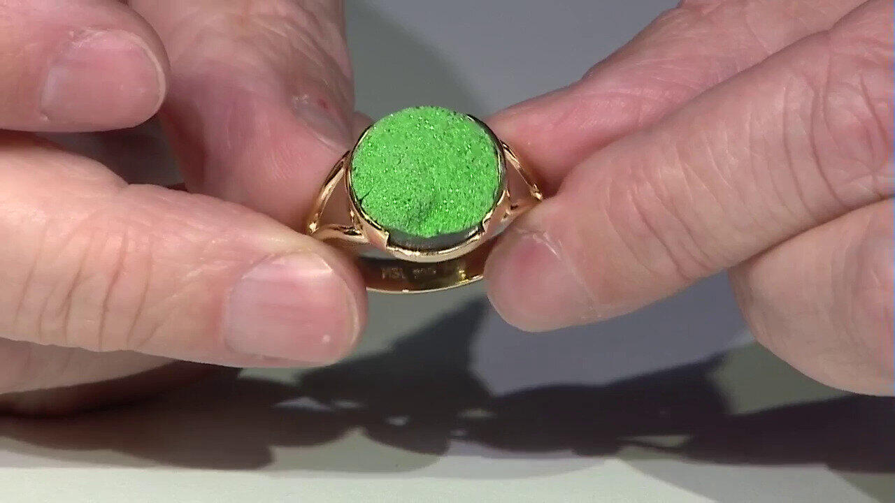 Video Anello in argento con Uvarovite