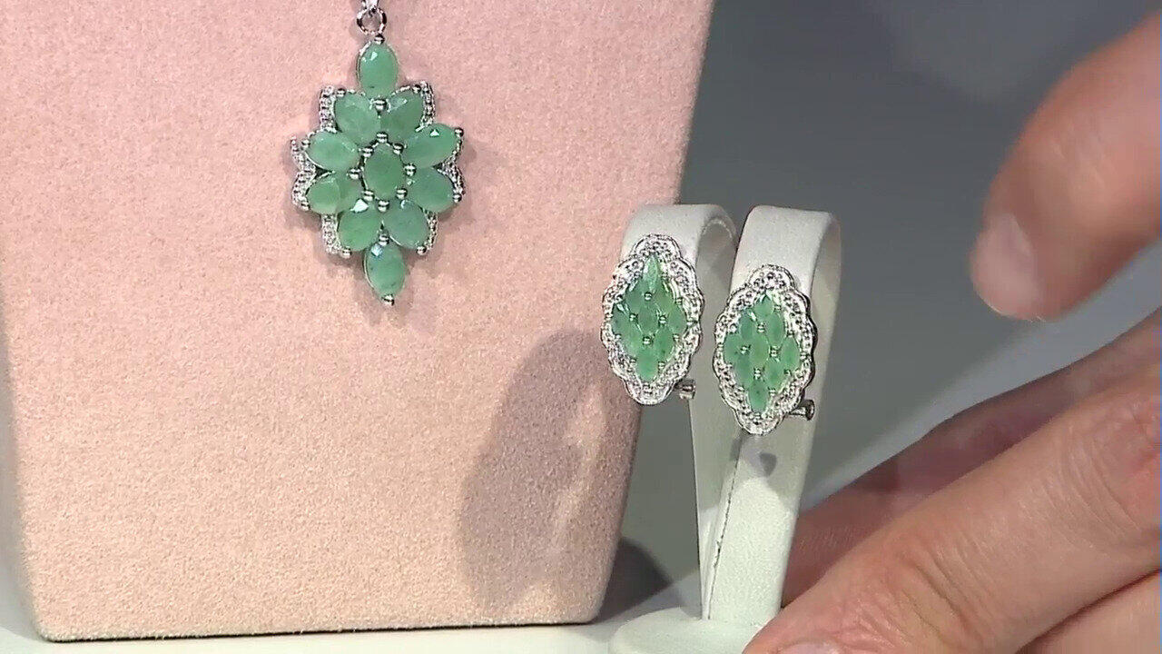 Video Orecchini in argento con Smeraldo Socoto