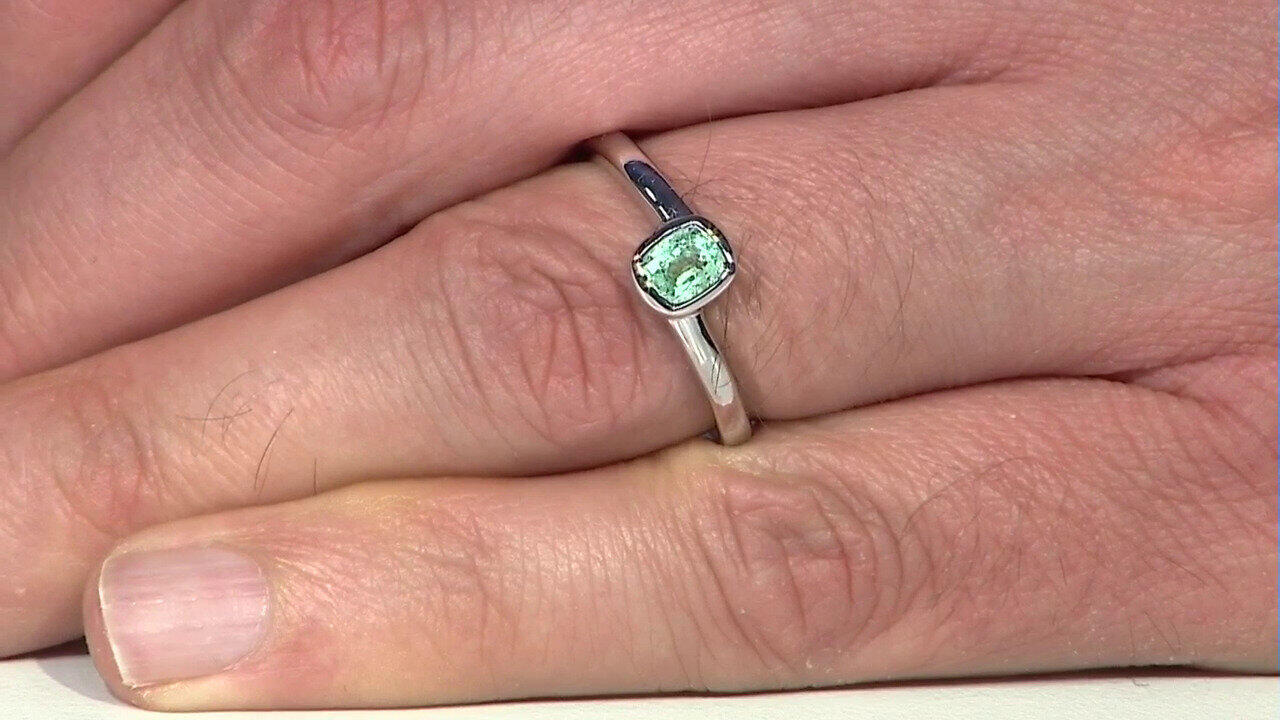 Video Anello in argento con Smeraldo Russo