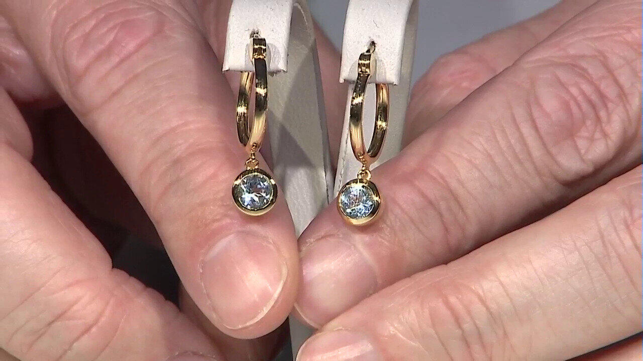 Video Boucles d'oreilles en argent et Aigue-marine du Brésil