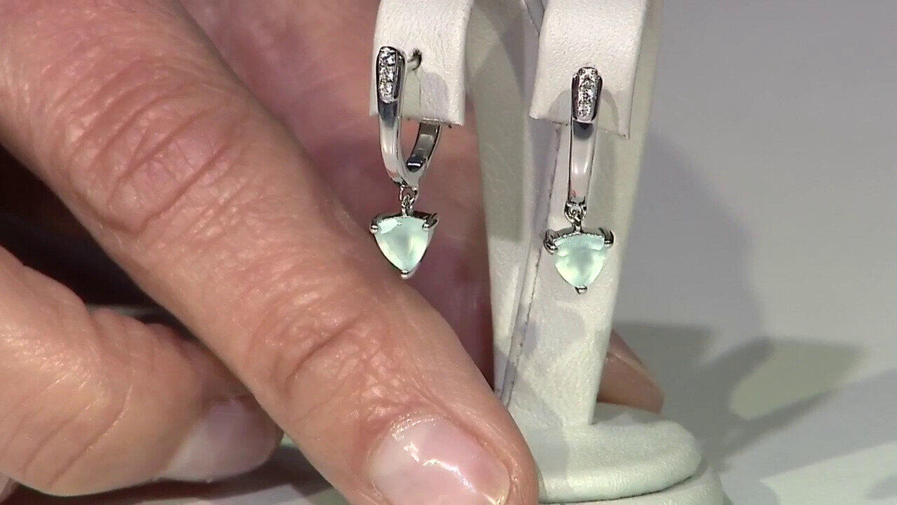 Video Orecchini in argento con Calcedonio Acqua