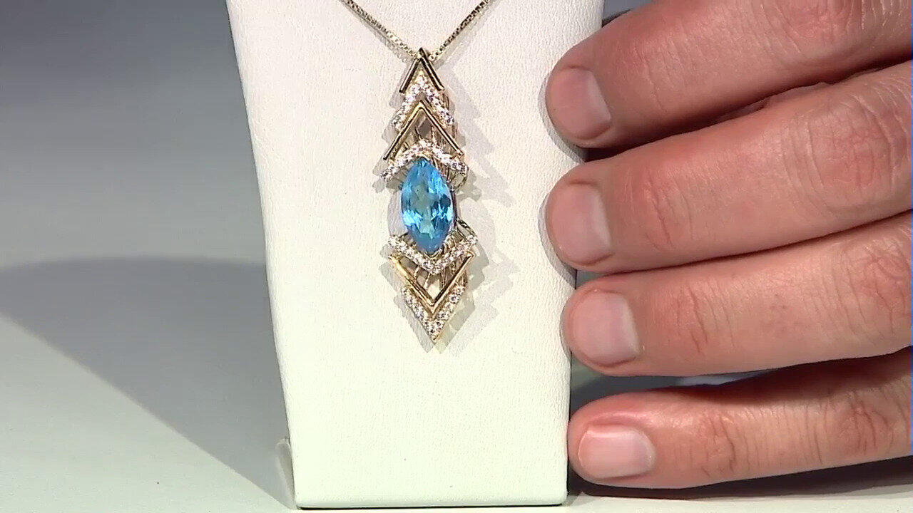 Video Orecchini in oro con Topazio Blu Svizzero (de Melo)
