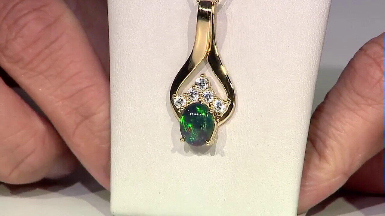 Video Pendentif en argent et Opale Mezezo (Adela Silber)