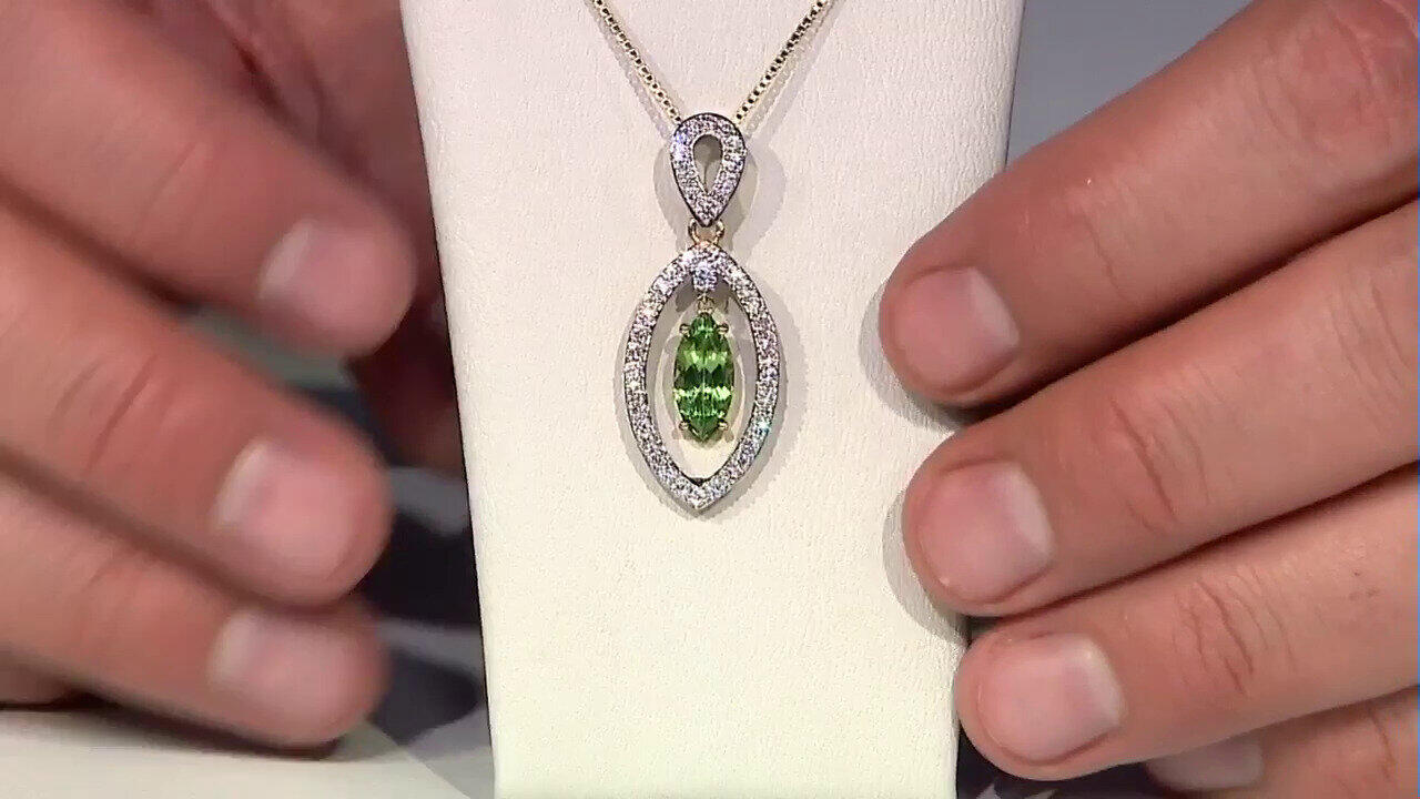 Video Pendentif en or et Grenat vert menthe de Merelani (SUHANA)
