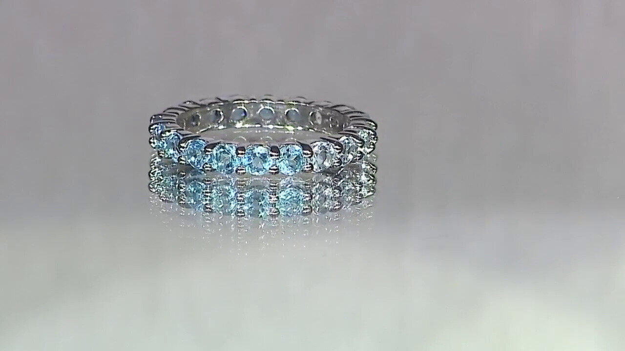 Video Bague en argent et Topaze bleu ciel