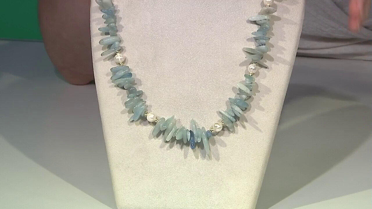 Video Collar en plata con Aguamarina de Brasil (Riya)