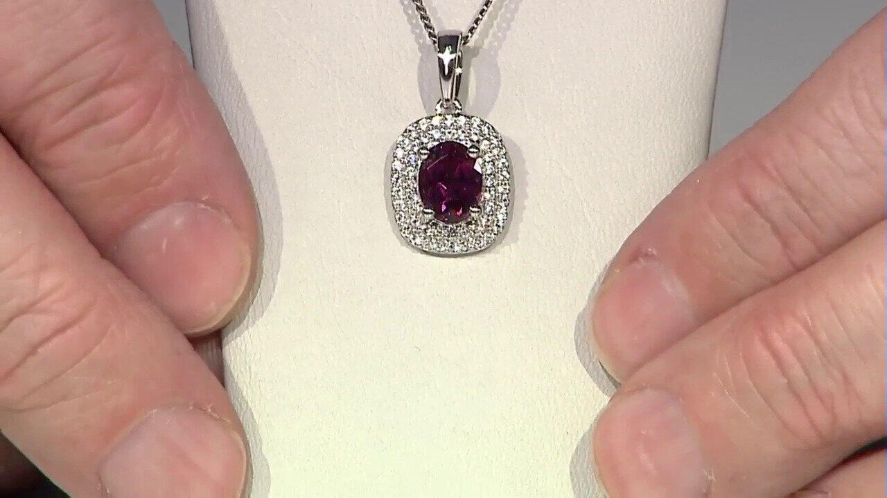 Video Pendentif en argent et Grenat du Malawi