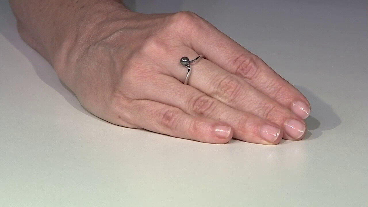 Video Anillo en plata con Perla freshwater negra (TPC)