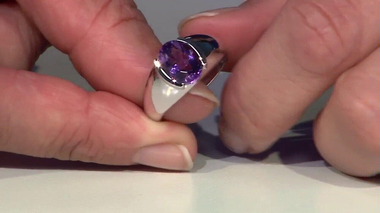 Video Bague en argent et Améthyste d'Uruguay (de Melo)