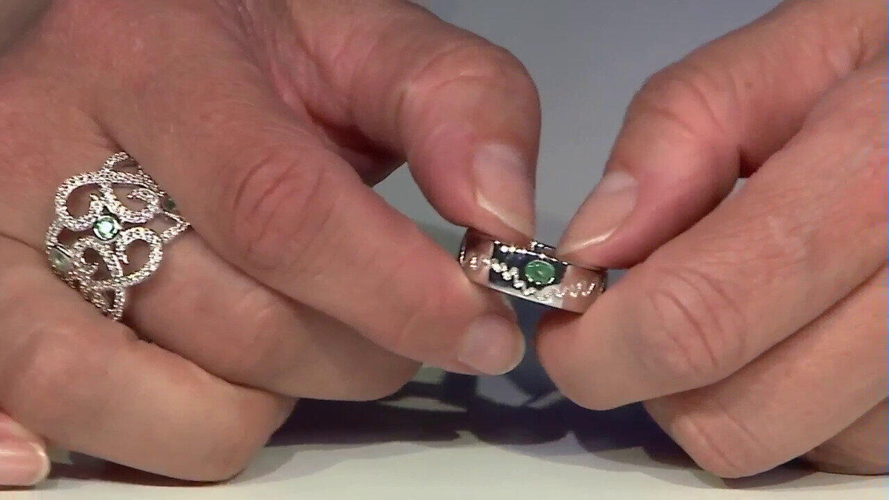 Video Anillo en plata con Esmeralda de Rusia (de Melo)