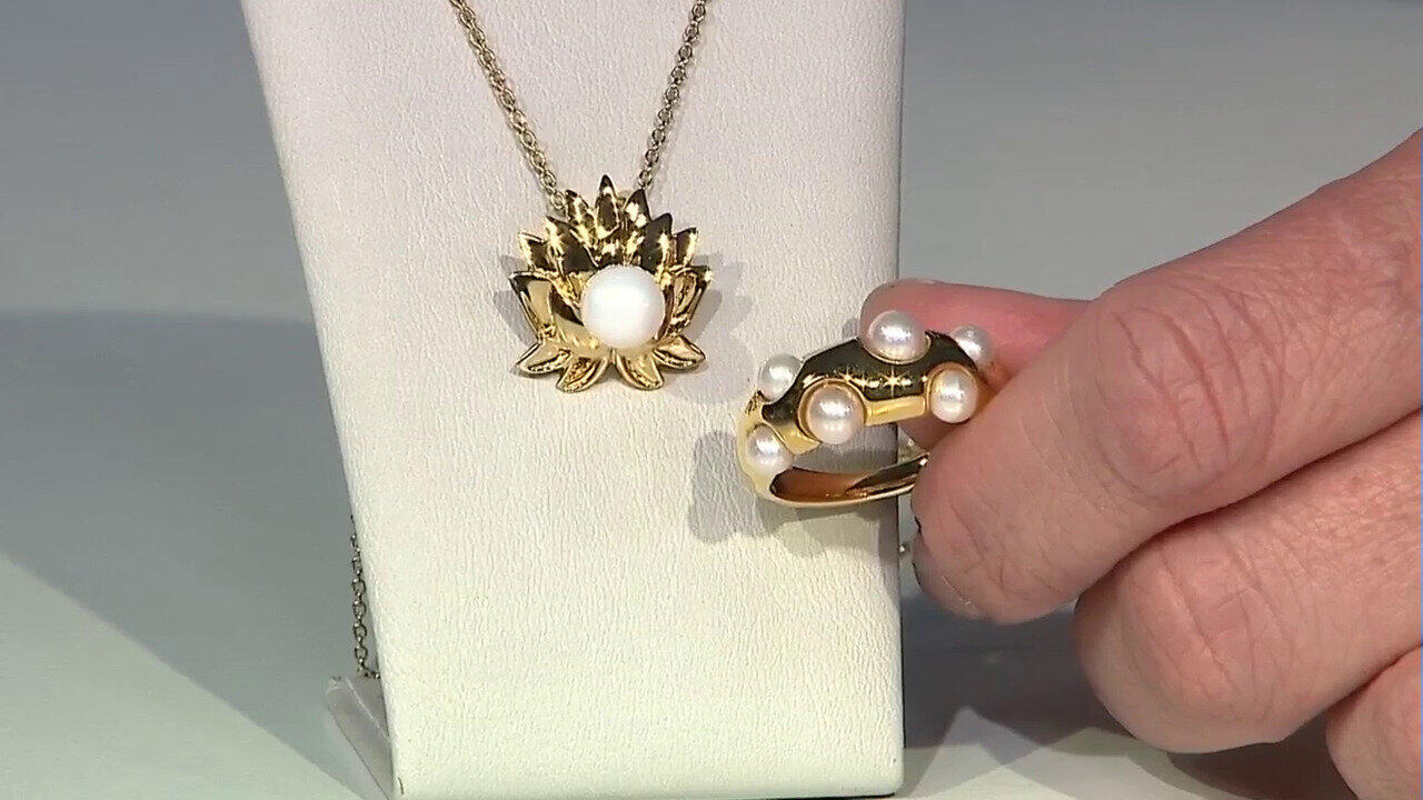 Video Anillo en plata con Perla blanca Freshwater (de Melo)