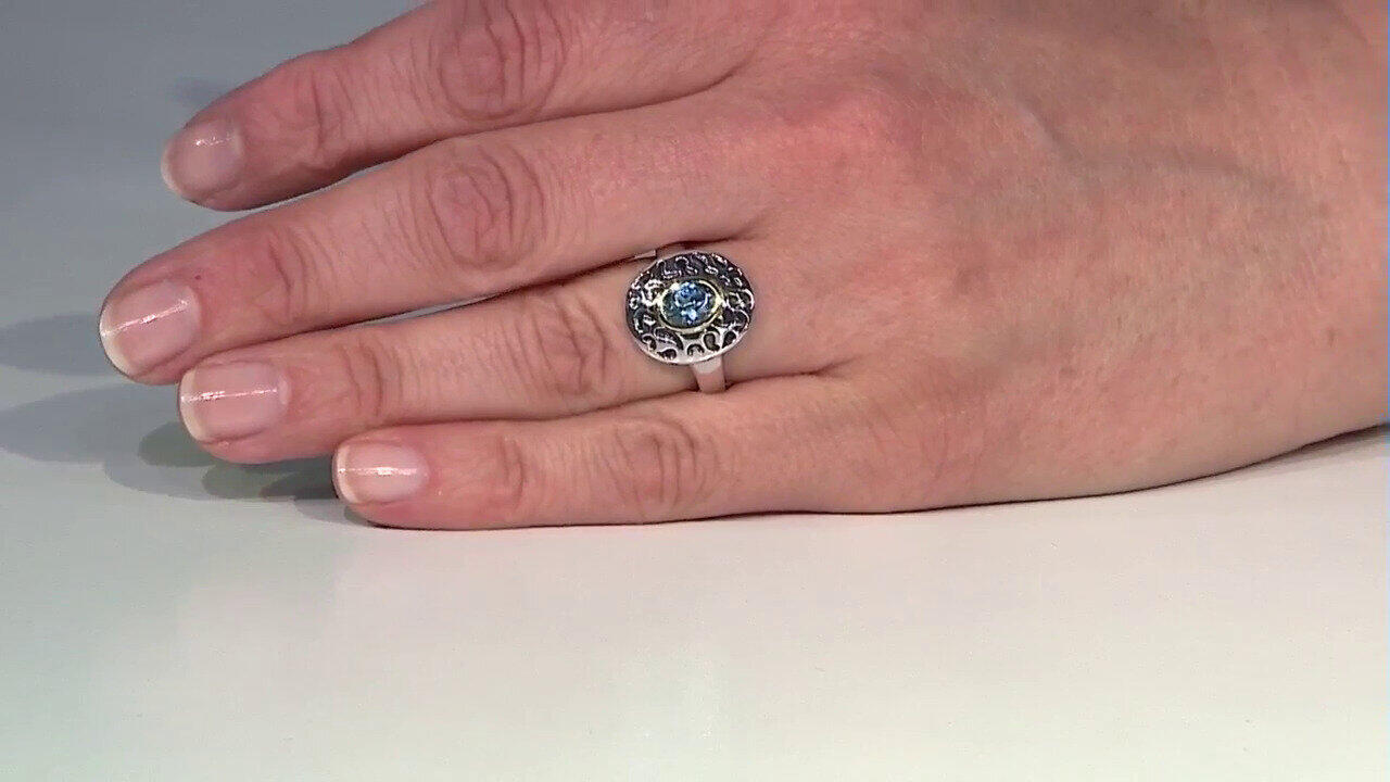 Video Bague en argent et Topaze bleu Suisse (Remy Rotenier)
