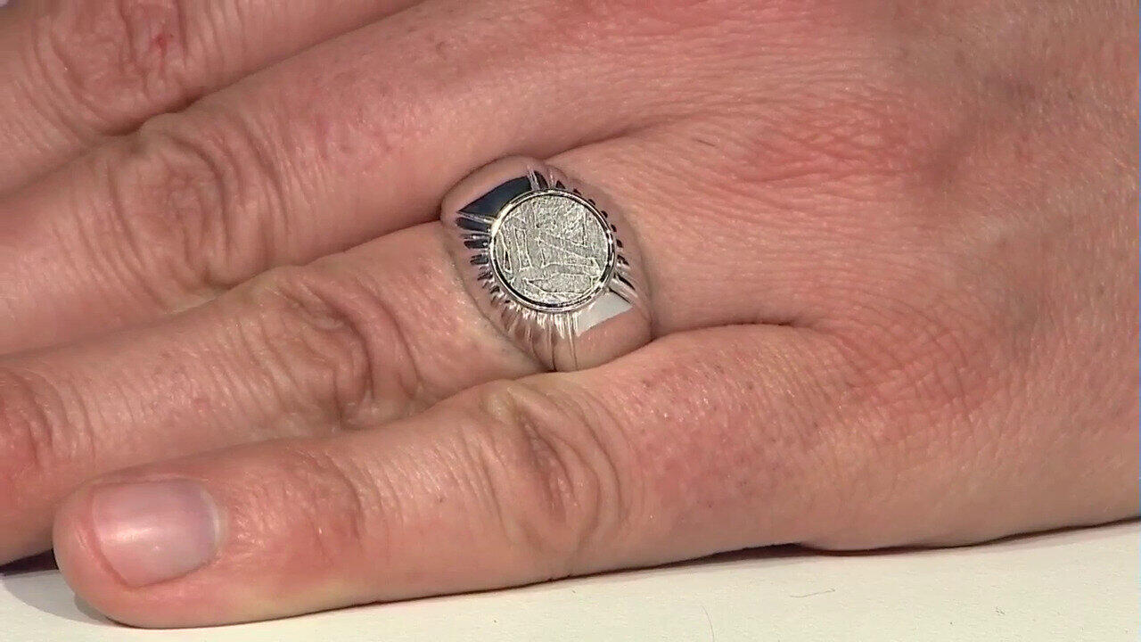 Video Anello in argento con Meteoriti di Aletai